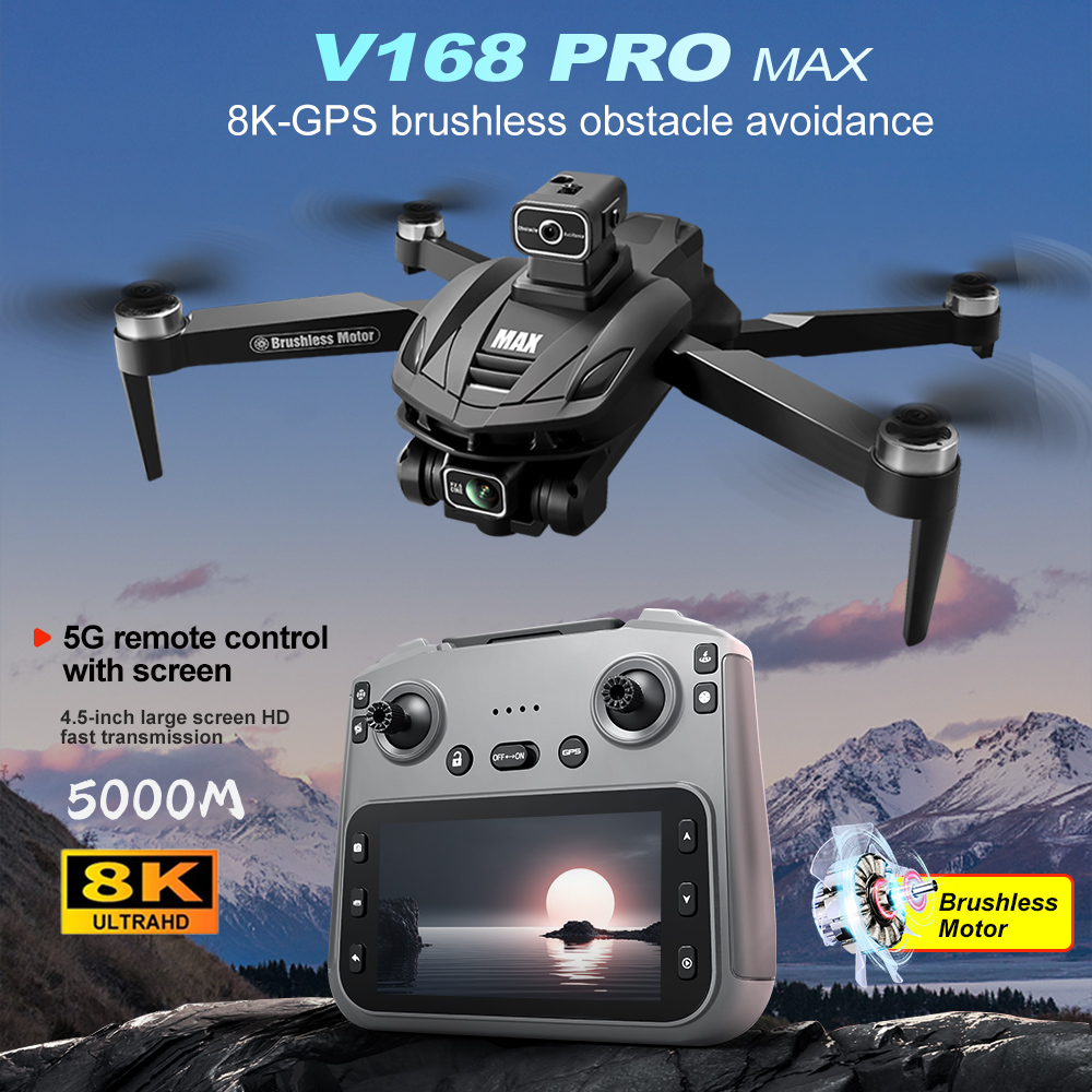 V168 PRO Max GPS Drone 8K Prof – обзор и цена Drone Controller Screen